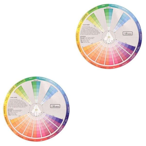 2 Count Color Wheel Gradient Art Blend Color Guide Paper Card