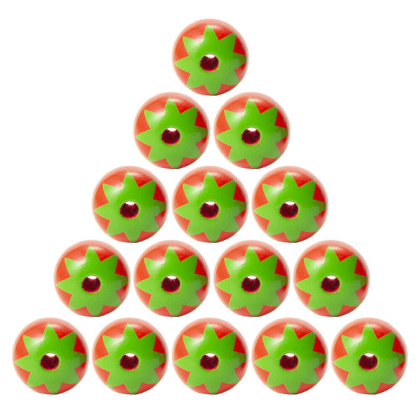 50 st Hallonpärlor Färgade Trä Julpackning Frukt Barn