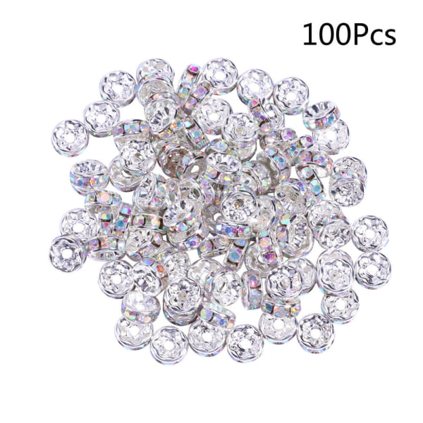 100 st Rhinestone Rondelle Beads Berlocker Smycken gör diamant