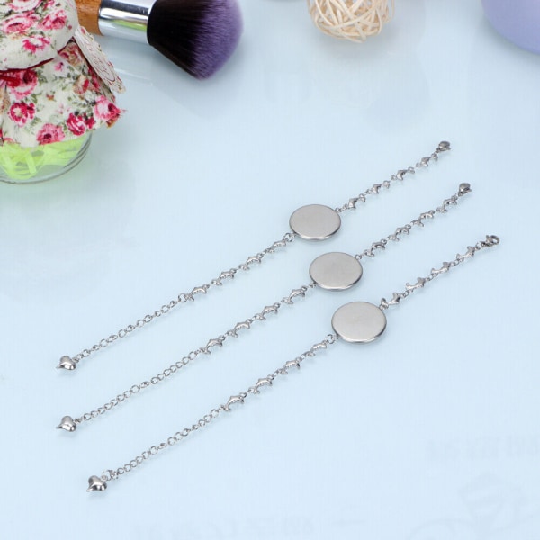 10 st 20MM Silver DIY Armband Rostfritt stål Basplatta för smycken
