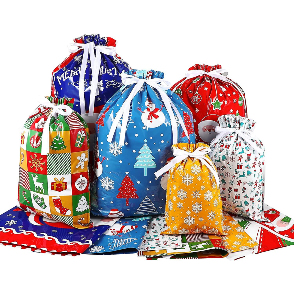 Jul Dragsko Presentpåsar- 33st Julklappspåsar Sortiment för alla sorters julklappar