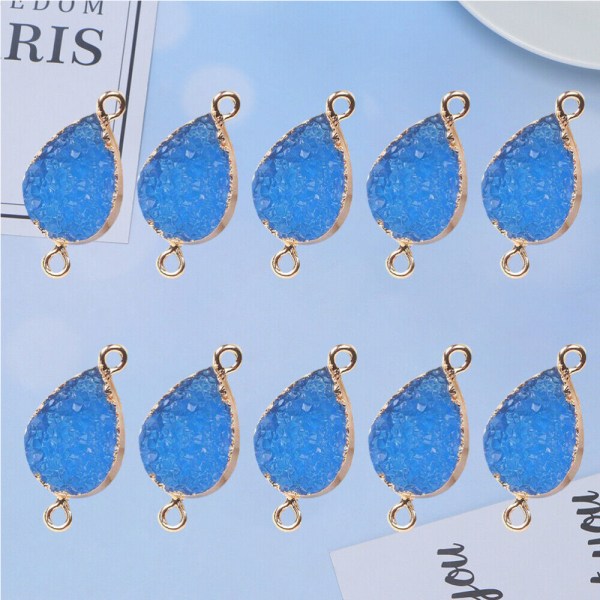 10 st Rhinestone Teardrop Charms Ädelstenskopplingar Tillbehör hänge