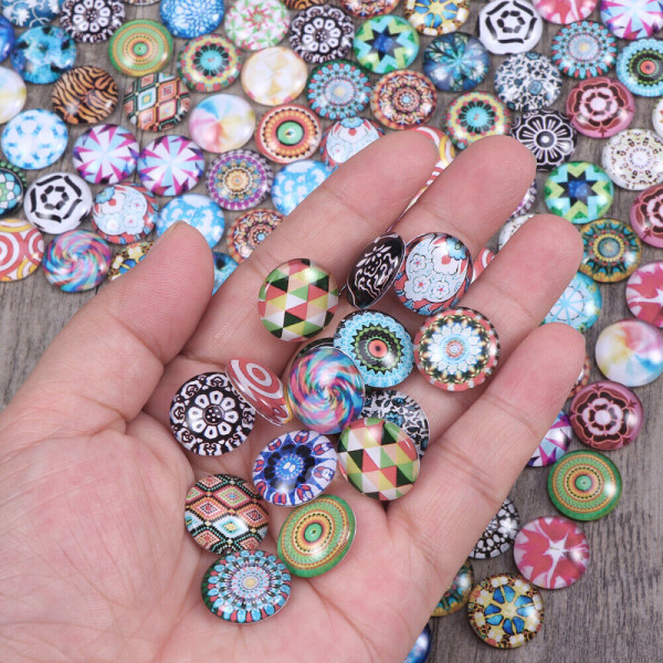 200 st printed glaskupol smycken gör mosaik halvcirkel