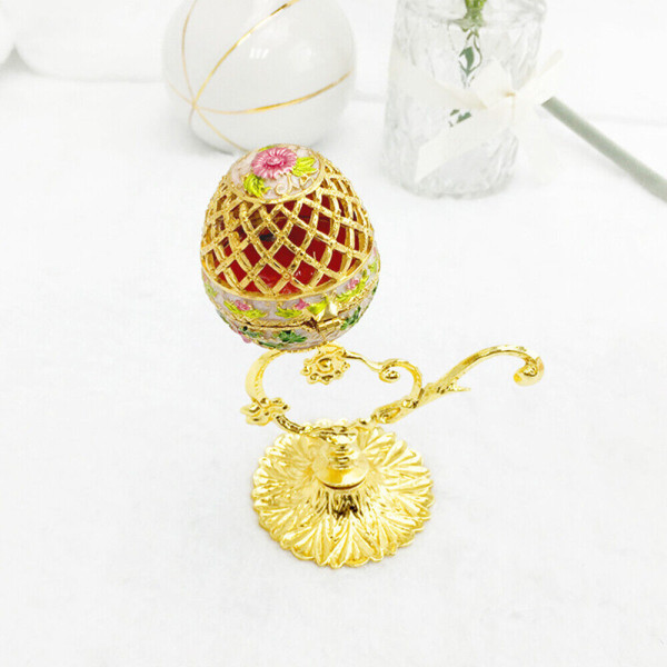 Office Trinket Brösthållare Vintage Faberge Egg Rhinestone Decor