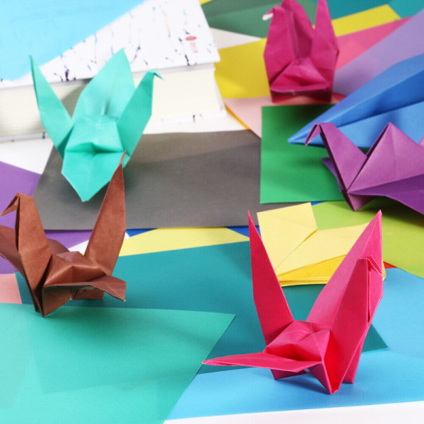 50 ark Origami fyrkanter Färgat printed papper Manual Origamipapier
