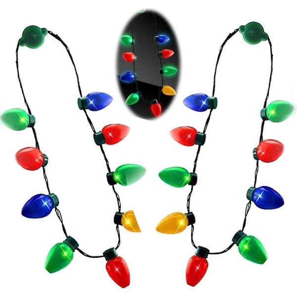 Light Up Blinkande Halsband Leksaker för barn, Glow In The Dark LED-lampor för vuxna, Ugly Christmas Birthday