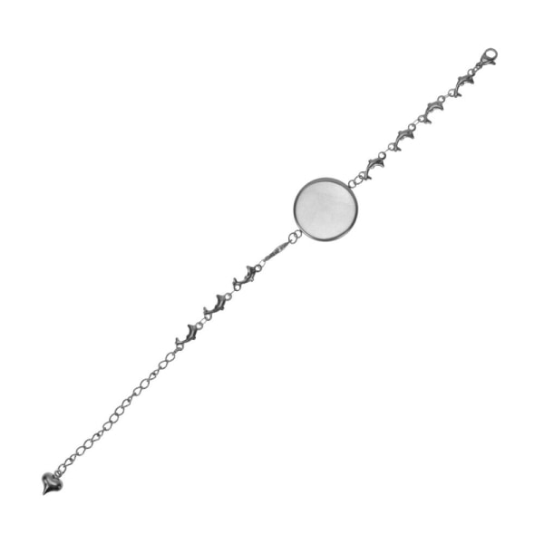 10 st 20MM Silver DIY Armband Rostfritt stål Basplatta för smycken