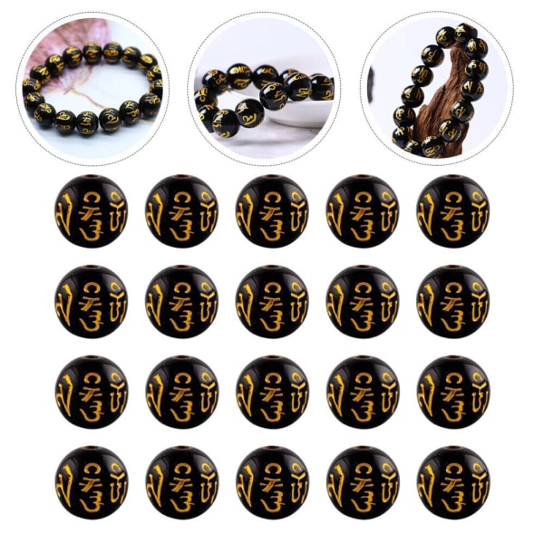 300 st Obsidian Armband Beads Tibetan Spacer Sex Character Bronzing