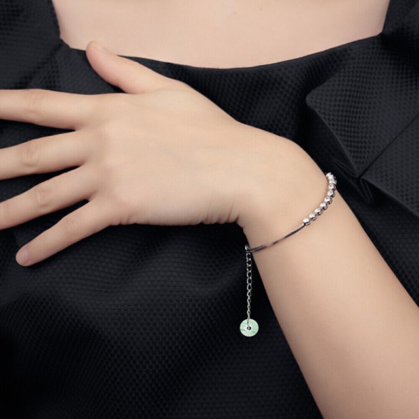 5st pärlor Natural Jade hänge Circle Gemstone hänge