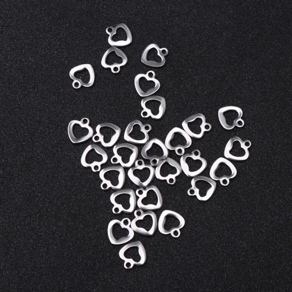 50 st Diamond Heart Halsband DIY hänge Berlocker Små örhängen Vinglas