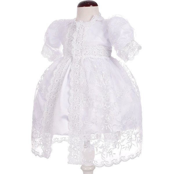 Baby flickor broderade dop dop klänning klänning med Cape Bonnet