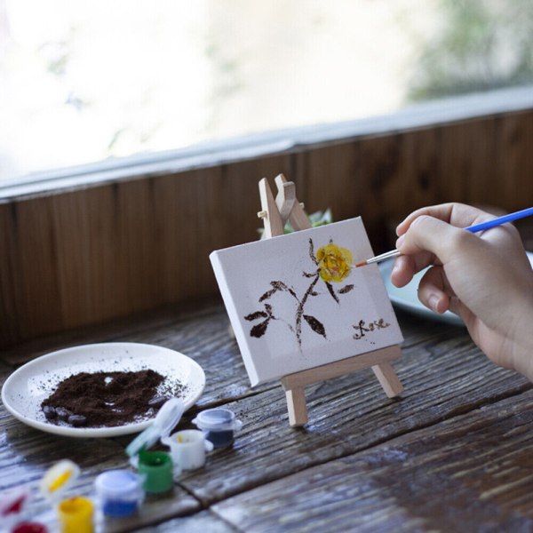 18 set i trä för toddler staffli Mini Artist stativstativ