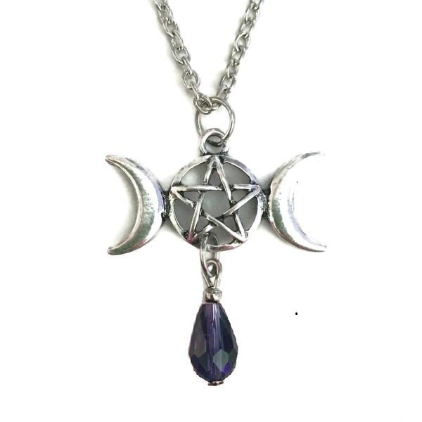 Choker Pentagram Måne Triple Moon Gudinde Wicca Pagan
