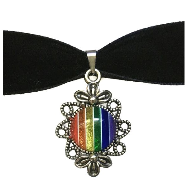 Choker - Velvet - Pride - Rainbow - Fancy Multicolor