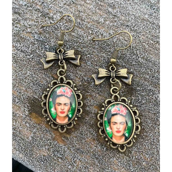 Earrings - Frida Kahlo - Bow - Bronze Multicolor