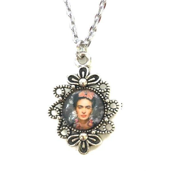 Halsband Örhängen 3-delat Frida Kahlo Feminist Symbol Rosa