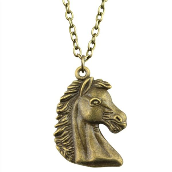 Halsband Häst Djurälskare Hästhuvud BRONS