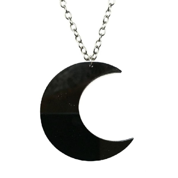Halsband Måne Crescent Moon Svart Oversize Pagan Wicca Svart