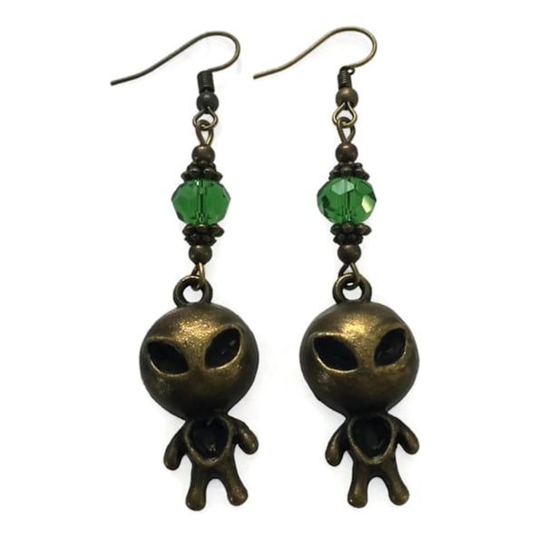Örhängen Alien Arkiv X ET Brons/Grön Utomjording Green