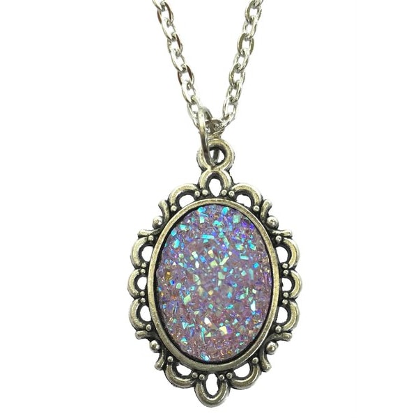 Halsband Glitter Lila/Opal Drus Goth Viktoriansk Lila