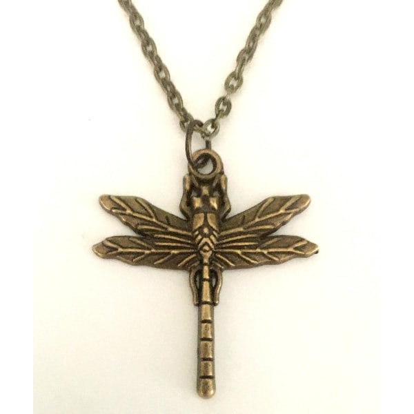 Halsband Trollslända Dragonfly Insekt Bronsfärg Silver