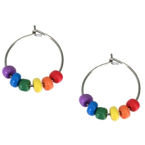 Earrings - Creoles - Bead - LGBT - Rainbow Multicolor