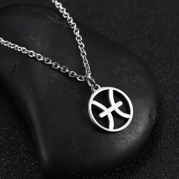 Necklace - Pisces - Zodiac - Stainless steel Silver