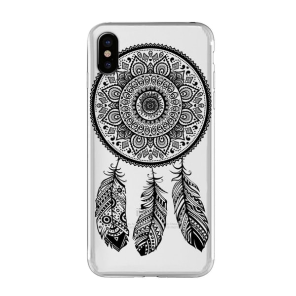 iPhone XR Drömfångare Svart Mandala Lace Henna Blommor Svart