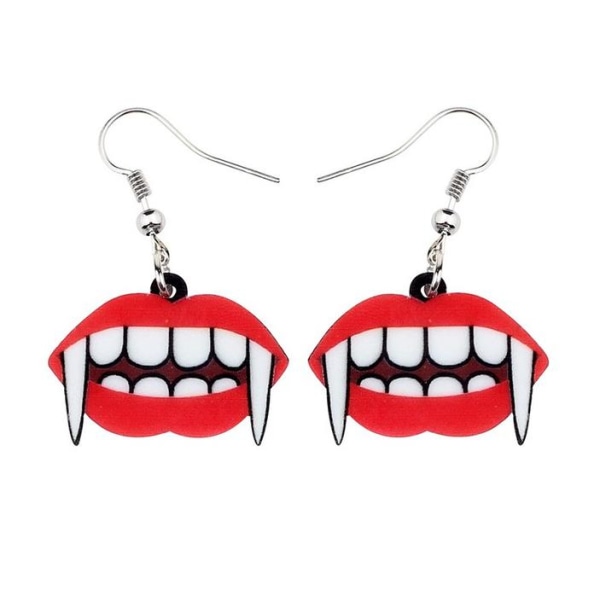 Earrings - Teeth - Vampire - Halloween - Acrylic Multicolor