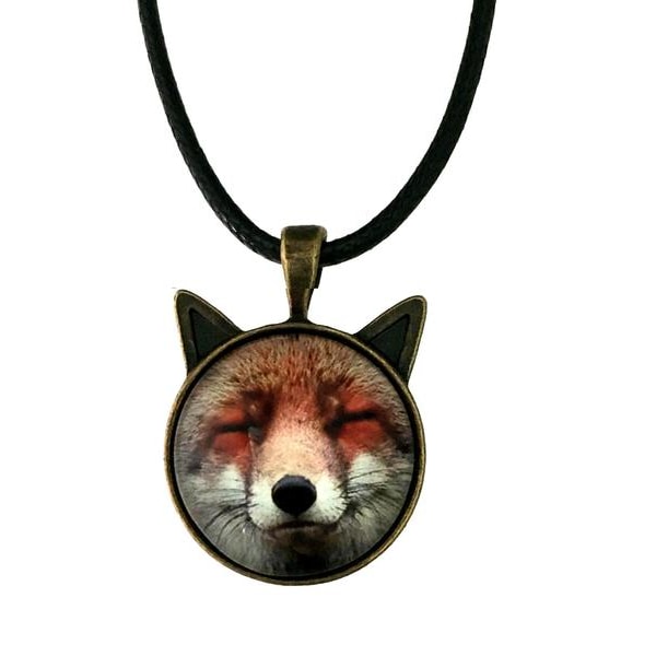 Halsband Räv Med Öron Fox Rödräv Djur Rem Orange