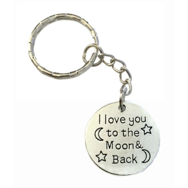 Nyckelring I Love You To The Moon.... Partner / Kompis Silver