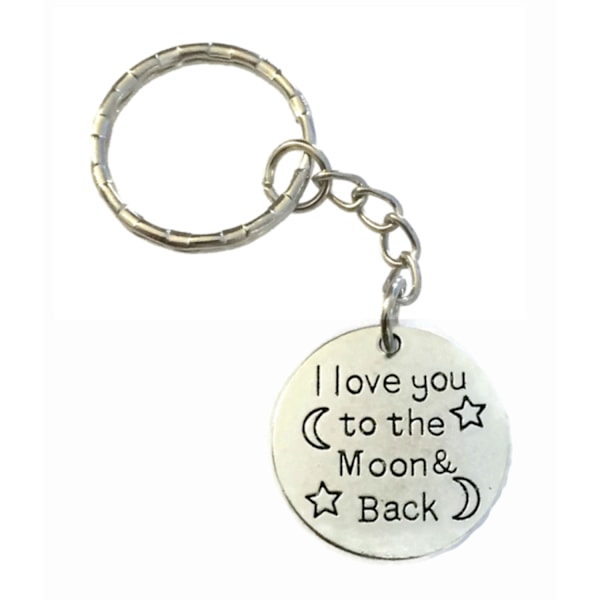 Nyckelring I Love You To The Moon.... Partner / Kompis Silver