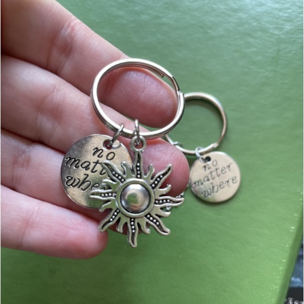 Nyckelring Kompis/Partner No Matter WhereSol Måne Sun Moon Silver