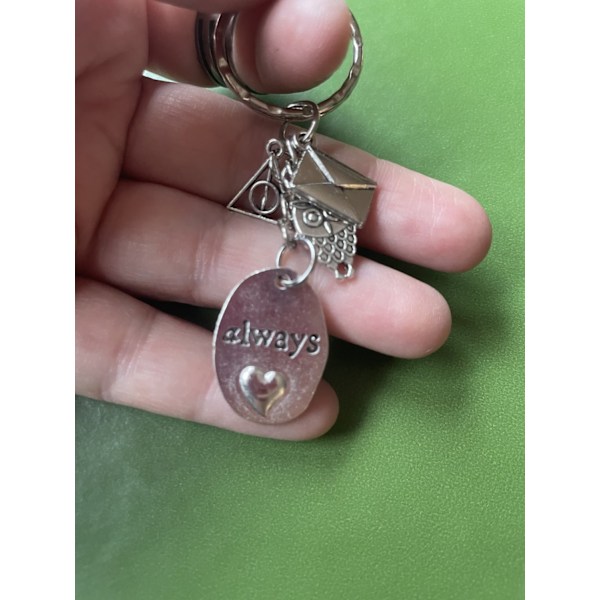 Nyckelring Dödsrelikerna Always Hedwig Uggla Harry Potter Silver