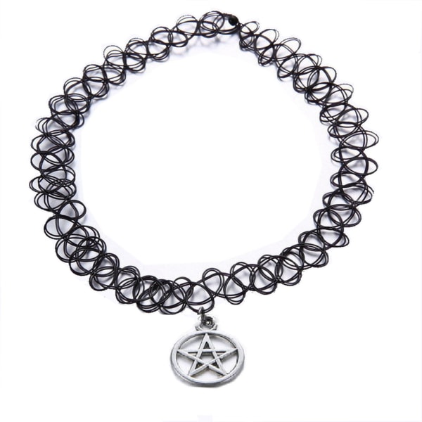 Choker - Pentagram - Halsband - Tattoo Spets 90-tal 3562 | Fyndiq