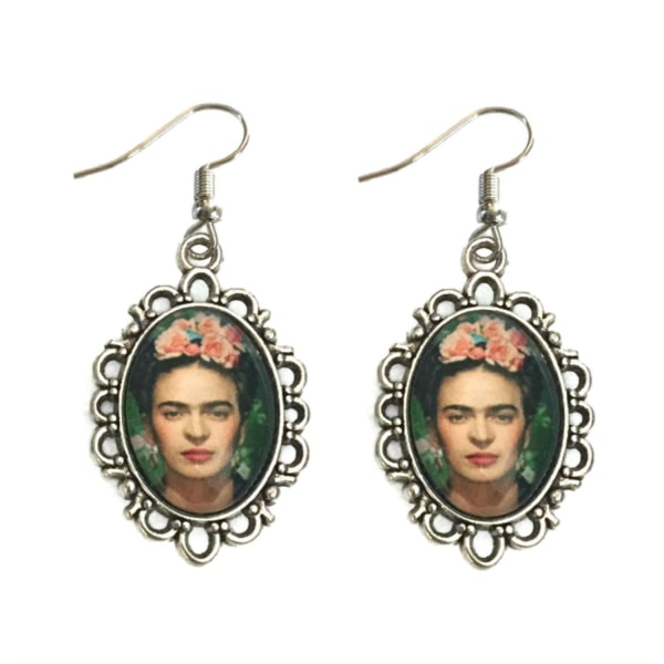 Earrings - Frida Kahlo - Silver Multicolor