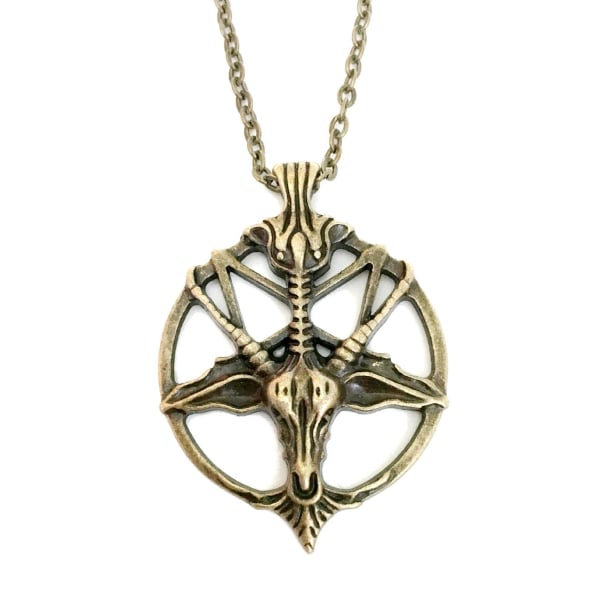 Halsband Get Baphomet Inverterat Pentagram Goat Ockultism Magi Brons