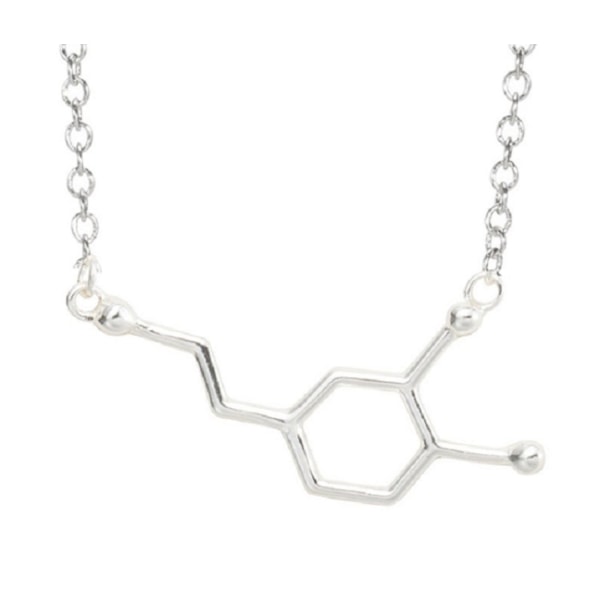 Halsband Dopamin Molekyl Signalsubstans Kemi Molecule Silver