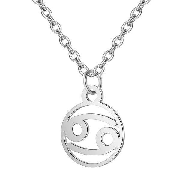 Necklace - Cancer - Zodiac - Stainless steel Silver