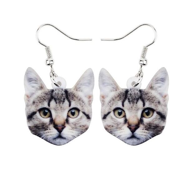 Örhängen Katt Tabby Randig Katt Cat Djur Animal multifärg 0326 | Multicolor  | Fyndiq