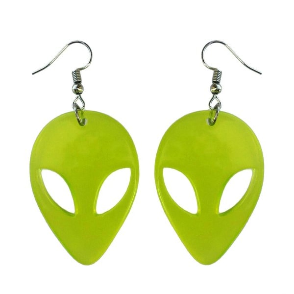 Øredobber - Alien - ET - Grønn/Gul - Gjennomsiktig - Akryl Yellow