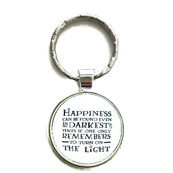 Nyckelring  Happiness can be found...  Harry Potter White