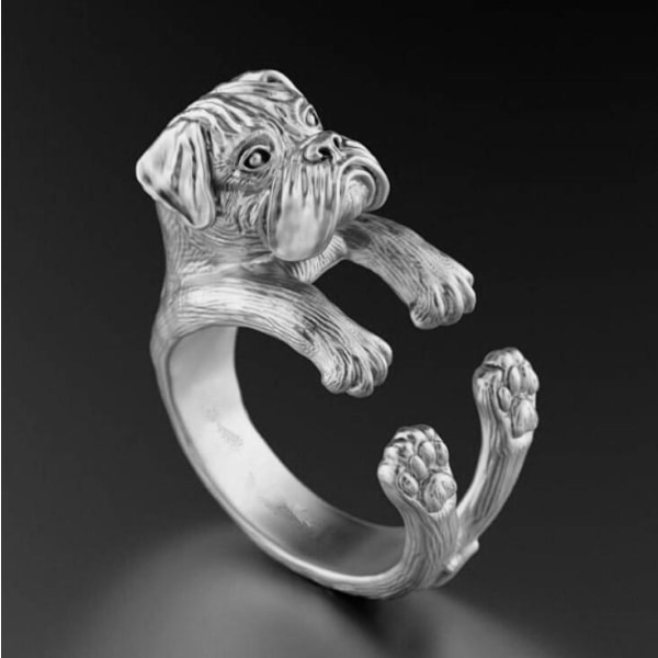 Ring - Boxer - Hund Silver
