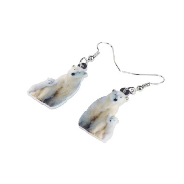 Earrings - Polar bear - Acrylic White