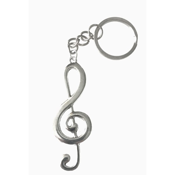 Keyring - G-Clef Silver