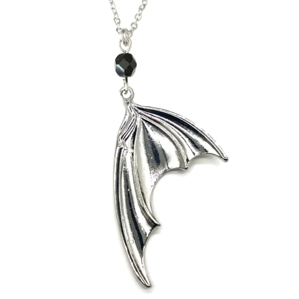 Choker Fladdermus Bat Wing Svart/Silver Vinge Halloween Halsband Silver