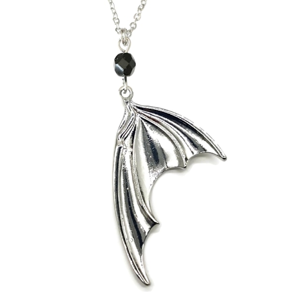 Necklace - Choker - Wing - Bat - Bead Silver