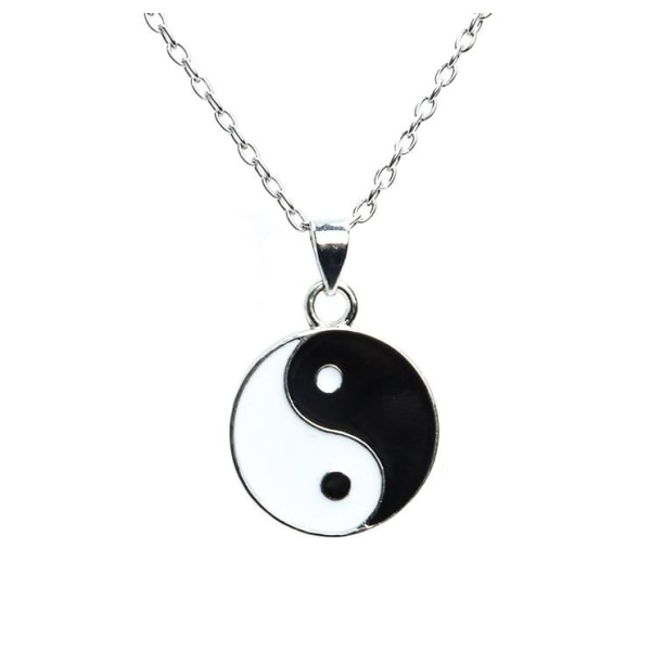 Halsband Yin Yang Symbol Tai Chi Rostfri kedja multifärg