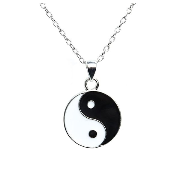 Halsband Yin Yang Symbol Tai Chi Rostfri kedja multifärg