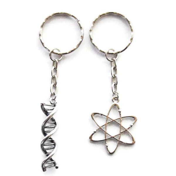 Nøglering ATOM / DNA Chemistry Molecule Partner / Buddy 2 stk Silver